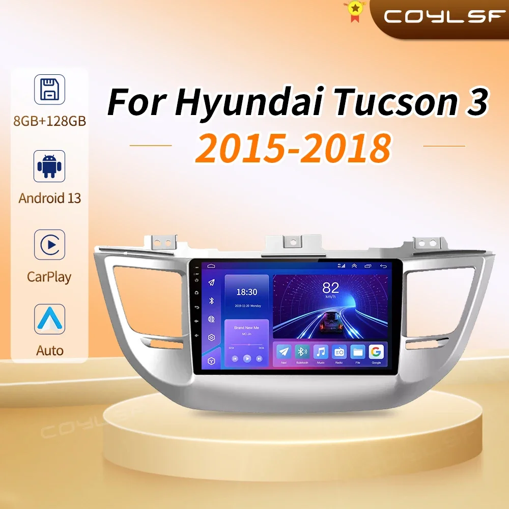 

Car Radio For Hyundai Tucson 3 IX35 2015 - 2018 Multimedia Player Carplay Auto Navigation GPS New BT No 2din 2din