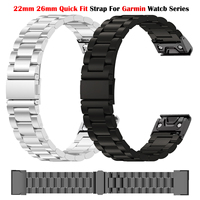 22mm 26mm Quick Fit Metal Strap For Garmin Fenix 8 47mm/Fenix E/Fenix 6 Pro/6/7/7 Pro/5 Plus Smart Watch Stianless Steel Band