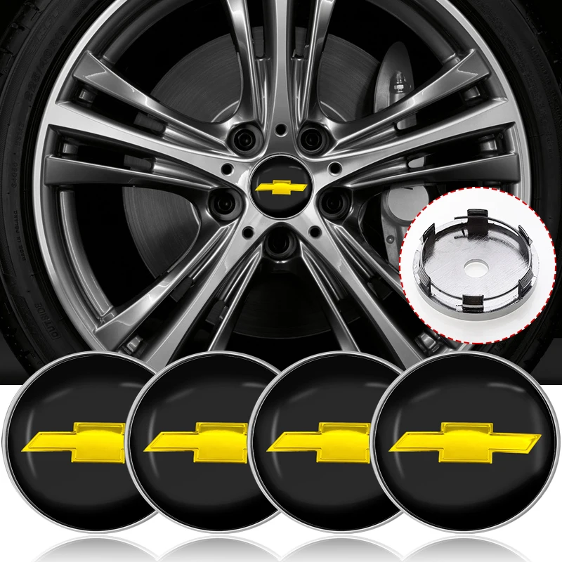 4pcs 56mm sticker/60mm Hubcaps+sticker be suitable for Chevrolet Colorado Cruze Spark Captiva Malibu Aveo Camaro Car Accessories