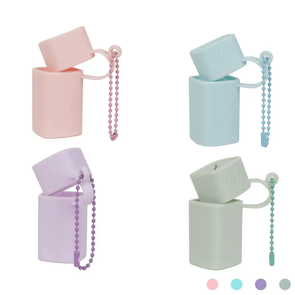 

Silicone Lipstick Cover Keychains Portable Solid Color Lipstick Storage Bag Universal Easy To Clean Lip Balm Holder