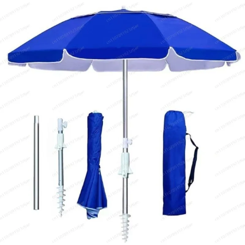 5FT Foldable Travel Beach Umbrella Aluminum Alloy Windproof Shade with Sand Anchor
