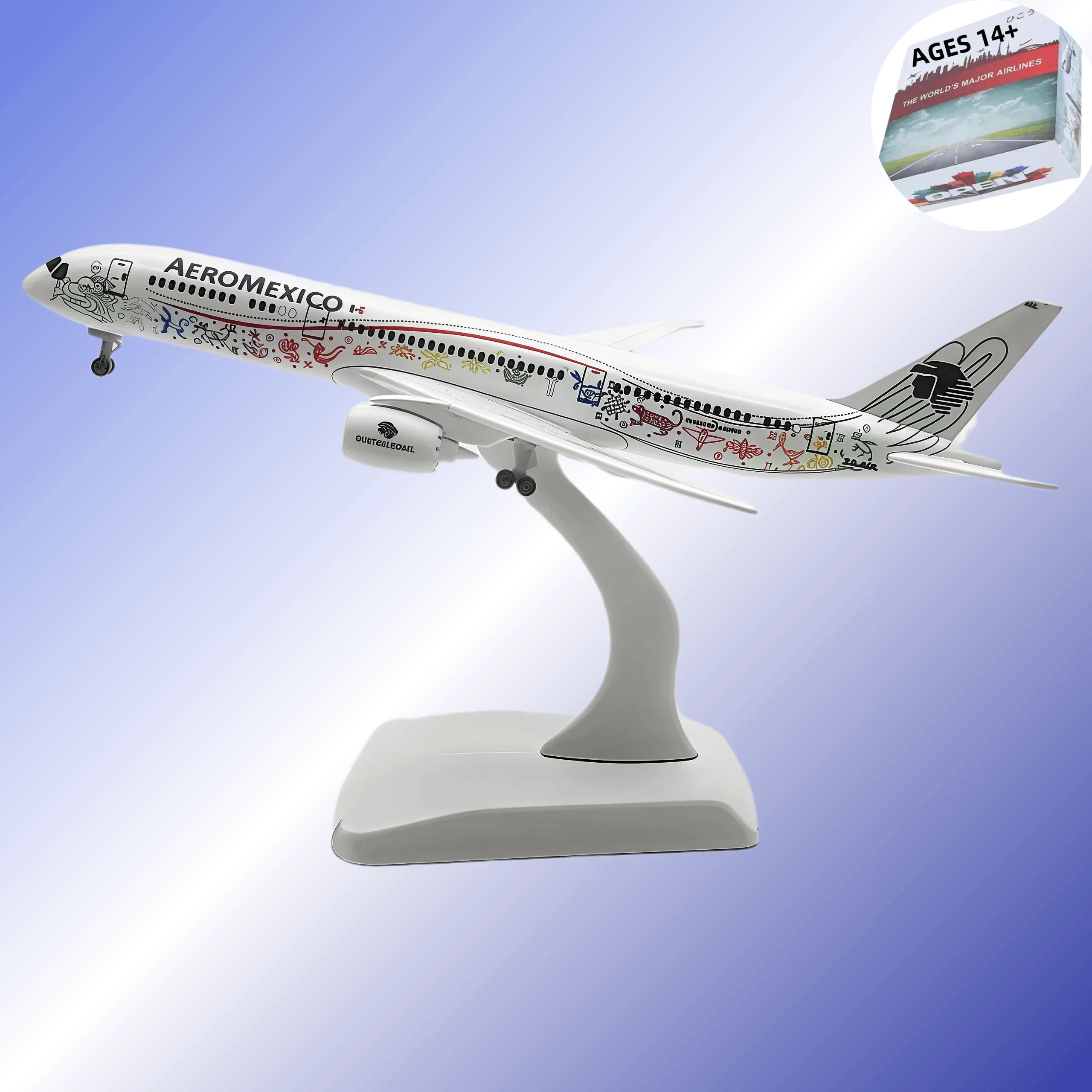 

Metal Aircraft Model 20cm Alloy Metal B787 Mexican Metal Replica With Landing Gear Alloy Material Aviation Simulation Gift