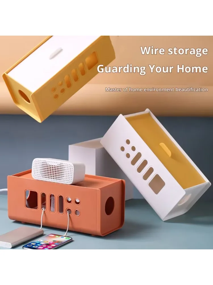 Cable Storage Box Multifunctional Power Board Wire Management Socket Wire Case Home Room Safety Network Line Storage Bin