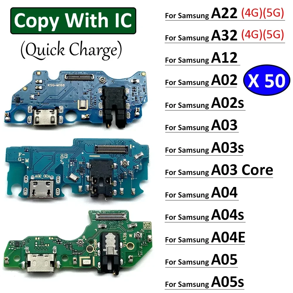 

Зарядное устройство USB 50 шт., док-станция с гибким кабелем для Samsung A22, A32, A12, A02, A02s, A03s, A03, A04, A04s, A04E, A05, A05s, 4G, меньше