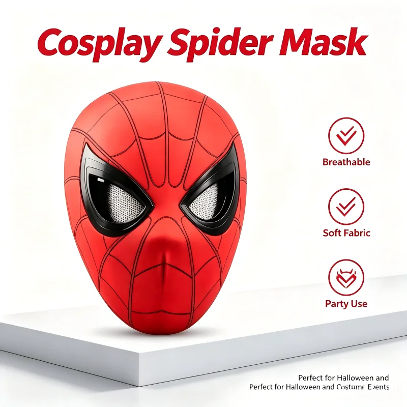 New Mask Headgear Cosplay Moving Eyes Mask 1:1 Creative Cosplay Head Cover Real Person Wear Halloween Party Costume Prop Gift