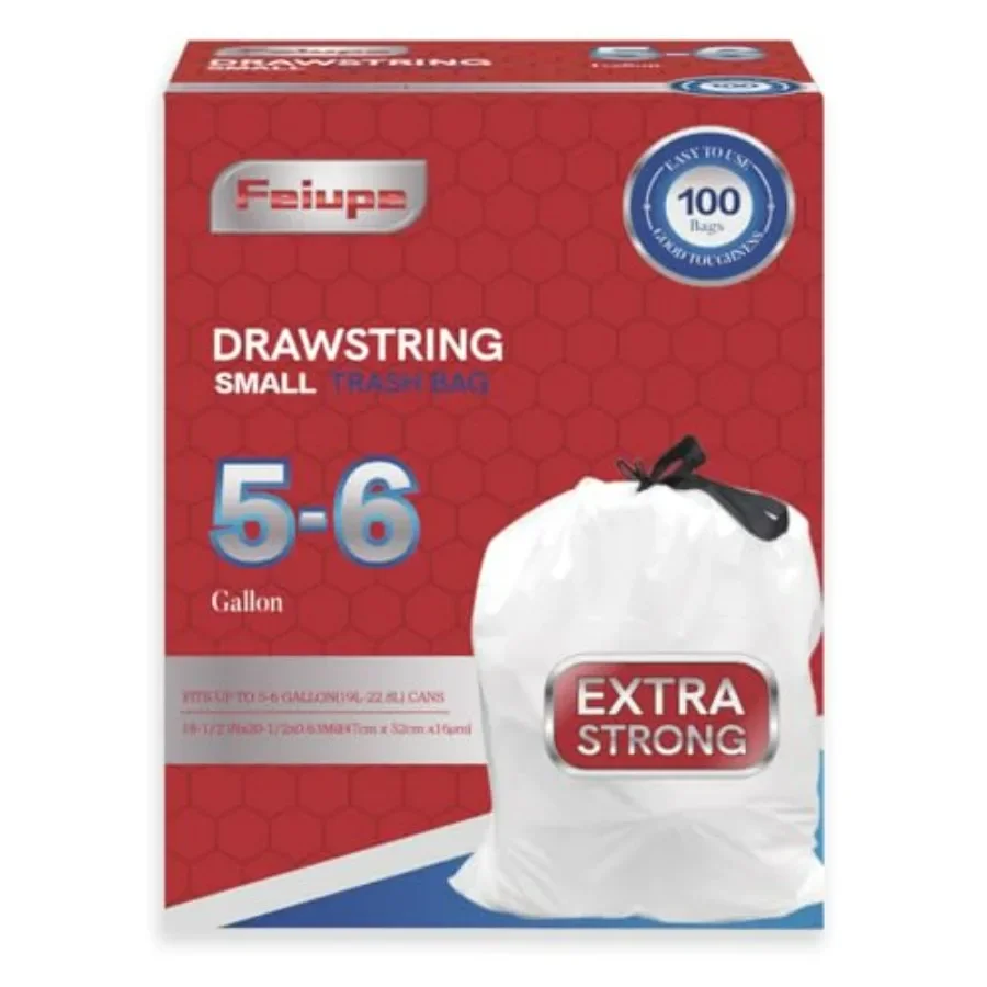 

Мешок для мусора на шнурке емкостью 56 галлонов, мешок для мусора, вкладыш для мусорного бака 0,63 мил, 100 шт., идеально подходит для кухни, ванной комнаты, офиса и улицы