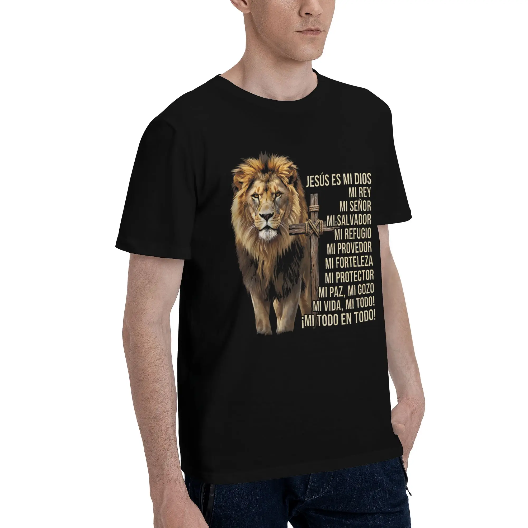 Mens Womens Jesus Esperanza Devida Spanish  Shirt Cotton Graphic Printing Tee Shirts  Clothing Outfits