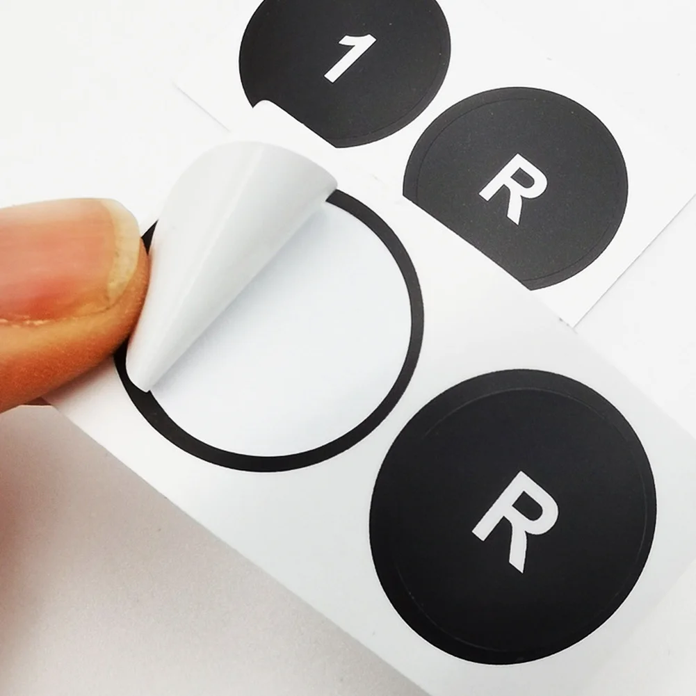 for Maserati For Gran Turismo Control Panel Button Repair Sticker Black Base White Lettering Vinyl Decal Replacement 2pcs