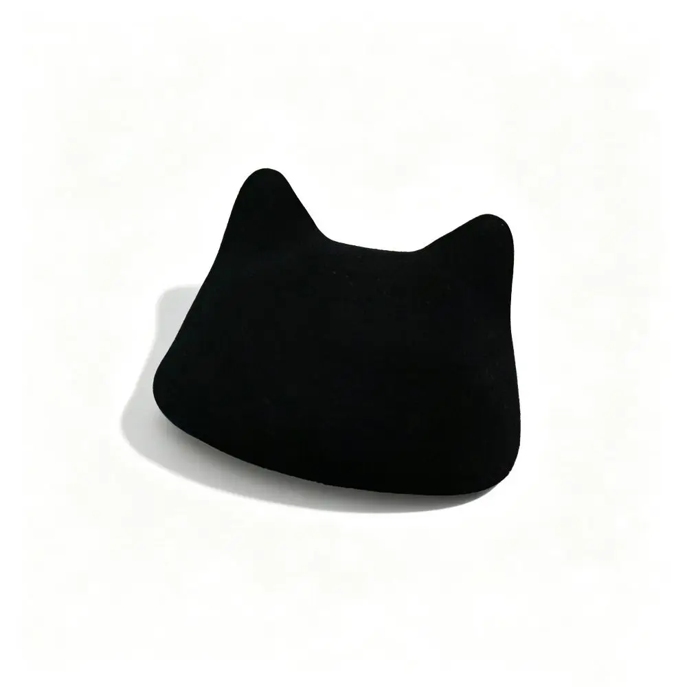 High Quality Cat Ear Pattern Cat Ear Beret Premium Wool Soft Touch Painter Hat Warm Solid Color Wool Beret Hat