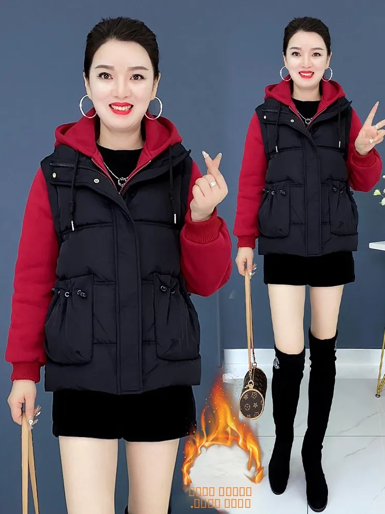 

Повседневная утепленная хлопковая куртка для женщин на осень-зиму, модное пальто с капюшоном, теплое, удобное, дышащее, на молнии...