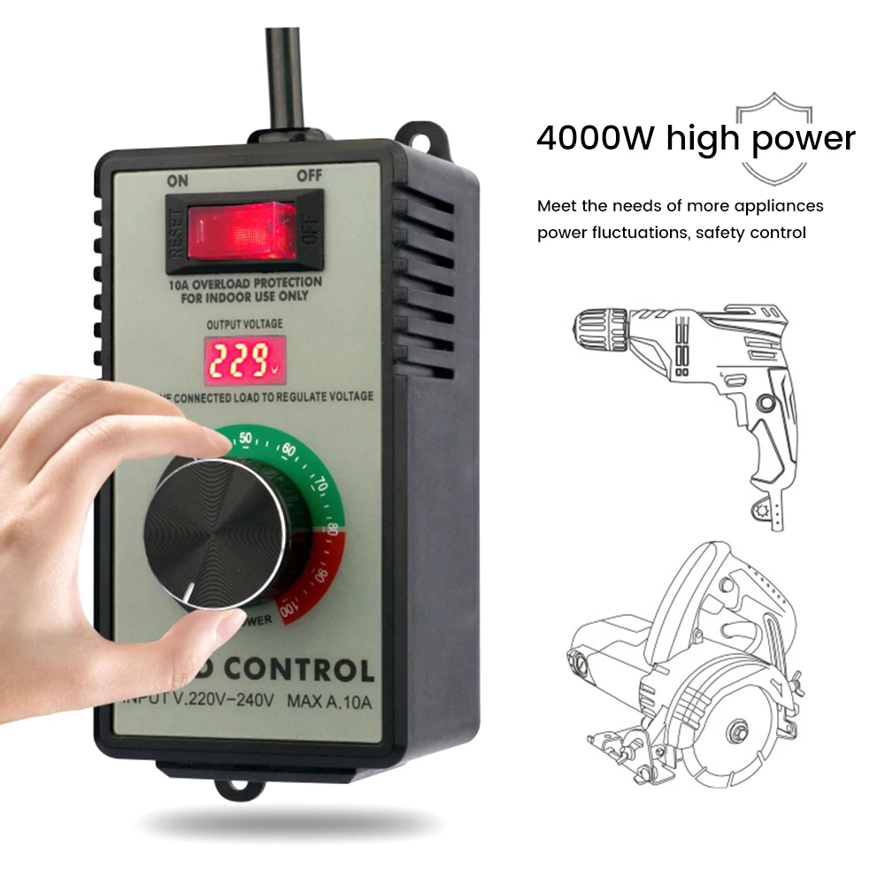 AC 모터 속도 컨트롤러 전기 라우터 배기 선풍기 연마기 드릴, 가변 전압 조정기 스위치, LED 디스플레이, 110V, 220V