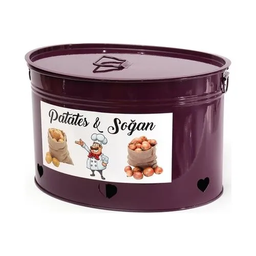 Elegant Home 2 Compartments Potato Onion Bucket Purple