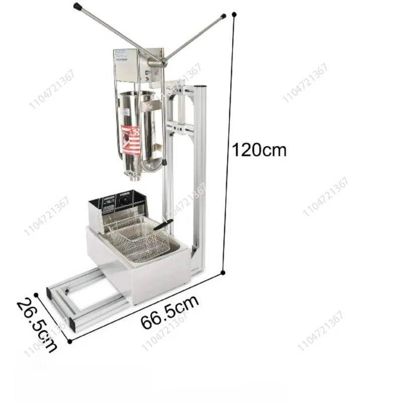Stainless Steel Automatic  Churro Machine with Fryer - Commercial Snack Maker High Efficiency