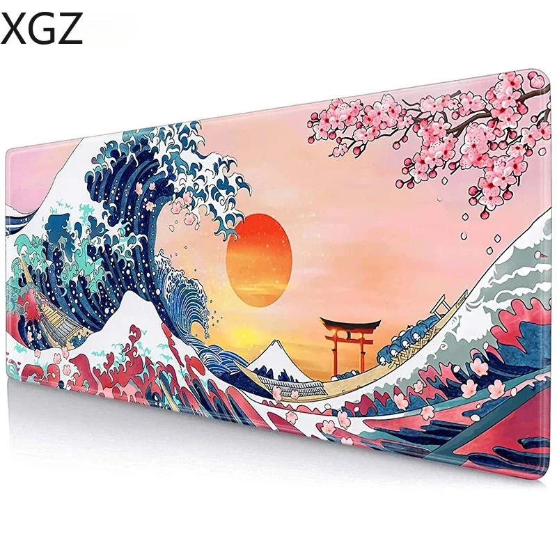 XXL Japan Great Wave Mouse Pad Gamer Custom Home New pad  Keyboard  Soft Natural Rubber Carpet PC  Mat