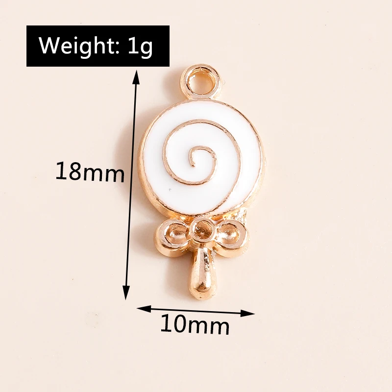 Leslie 10 Stück süße Emaille-Lebensmittel-Charms, Hamburger Pommes Frites, Pizza, Milchkuchen, Schokolade, Anhänger für Armband, handgefertigte Schmuckherstellung – Detail 22