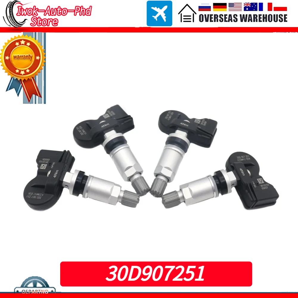 

30D907251 TPMS sensor Tire Pressure Sensor 433MHZ For Volkswagen CC ID.3 ID.4 X Jetta Magotan Tiguan L Pro Passat Sagitar Tayron