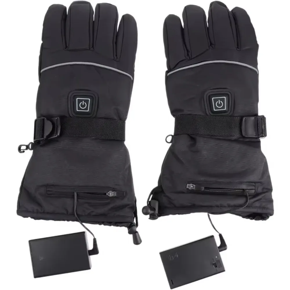 Winter Rechargeable Electric Heated Gloves Waterproof Anti-slip Touchscreen Warm Gloves for Skiing Cycling Motorcycle Men Women