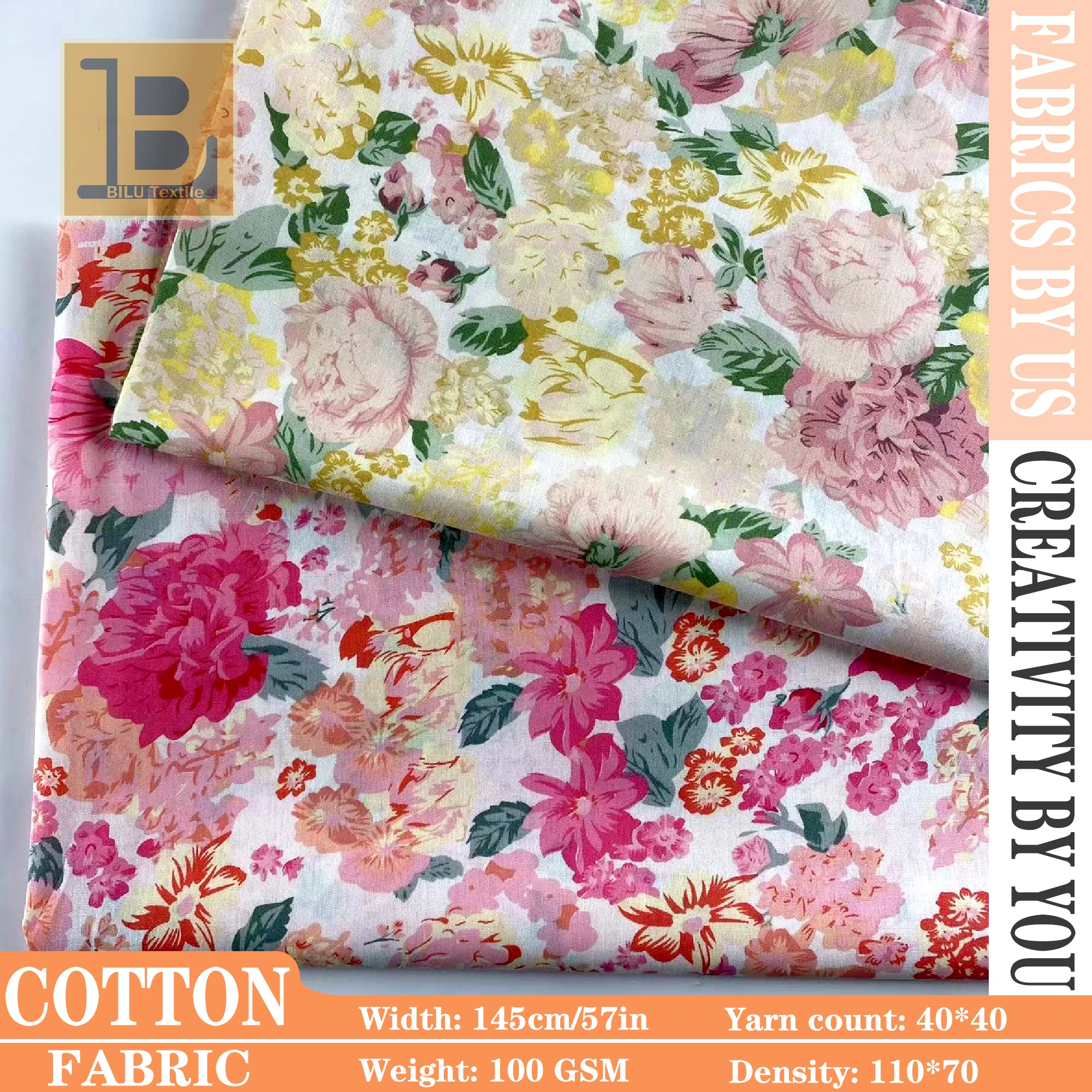 

Printed Cotton Fabric - Premium Long Staple for Dresses & Children's Clothing (per meter)