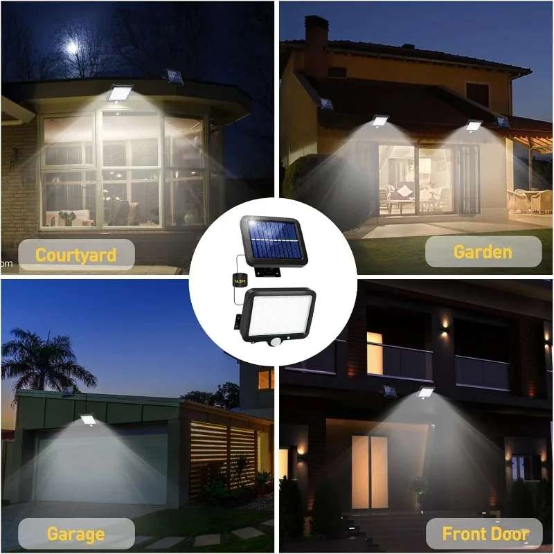 Solar Power PIR Motion Sensor Wall Light Outdoor 56 LED Solar Light Waterproof Garden Security Flood Lamp for Patio Garage