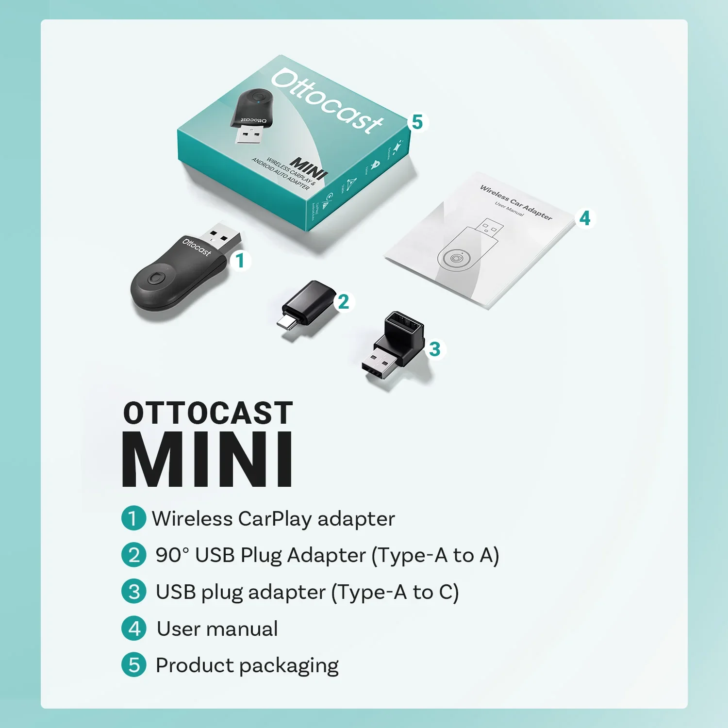 2026年新型OTTOCAST MINIワイヤレスAndroid Auto CarPlayアダプター