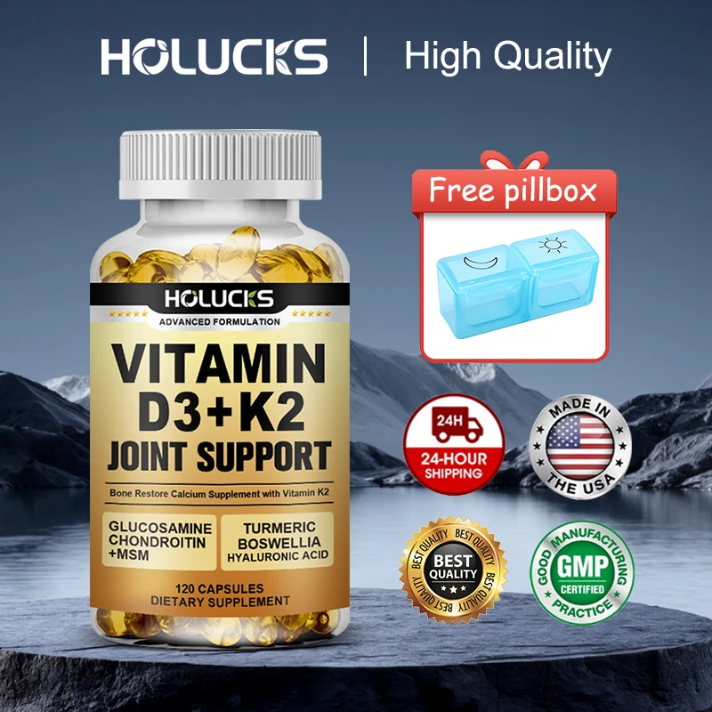 

Витамин D3, K2, глюкозамин, хондроитин: добавка для поддержки прочности суставов, гибкости и общего здоровья организма для мужчин и женщин