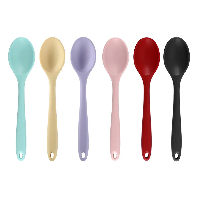 Long Handle Silicone Noodle Spoon Rice Salad Mixing Kitchen Teaspoon image 2