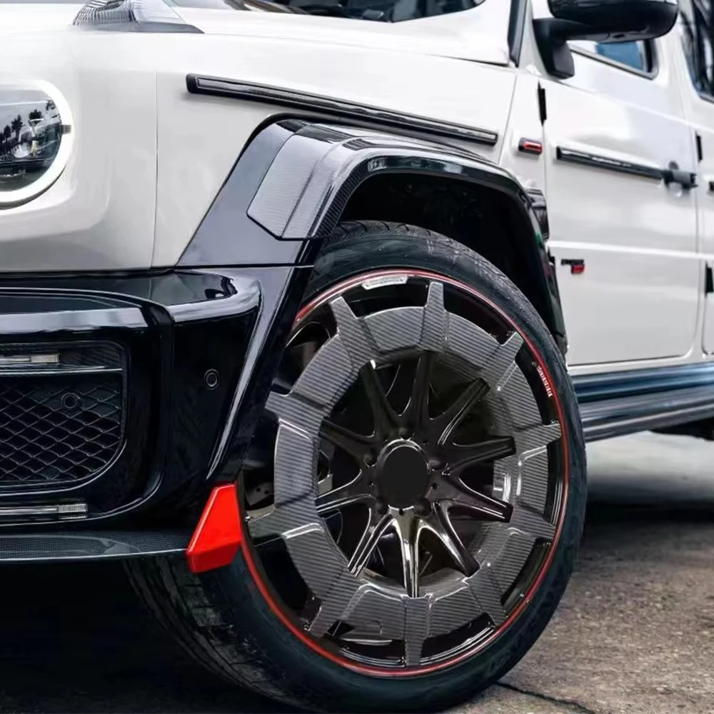 G Class W463A W464 Dry Carbon Fiber Wheel Rim Cover for G63 G500 G350d G550 Wheel Rim Cover Wheel Hubs Cover view 3