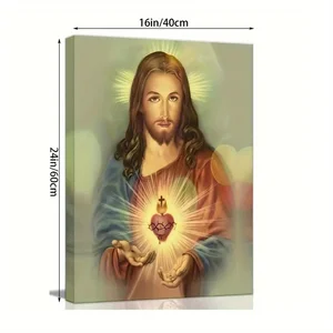 Jesus e Sagrado Coração Pintura em Lona, Wall Art Poster, Católica Christian Picture, Home Decor, Sem moldura, Virgin Mercy, Abstrato, 1Pc 8 principais vendas poster católico - №7