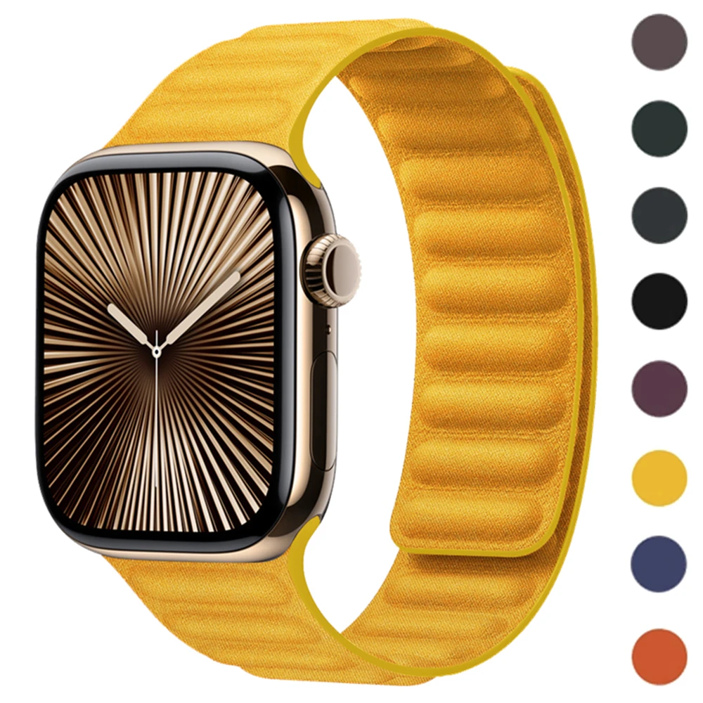 FineWoven Magnetic For Apple Watch Band 44mm 41mm 45mm 49mm 40 42 46 Mm Loop Bracelet iWatch Series 10 9 8 7 6 SE Ultra 2 Strap