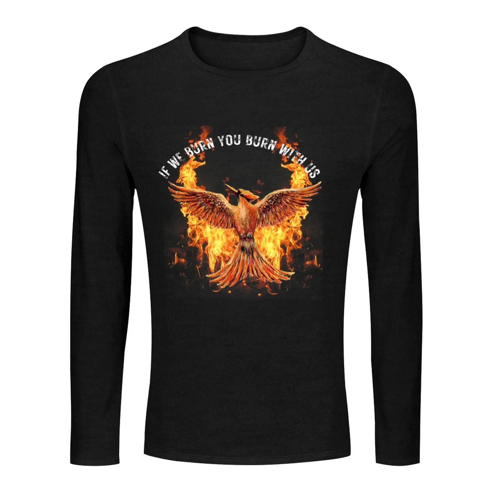 Mockingjay - If We Burn You Burn With Us Long T-Shirt vintage t shirt oversized t shirt heavy weight t shirts for men