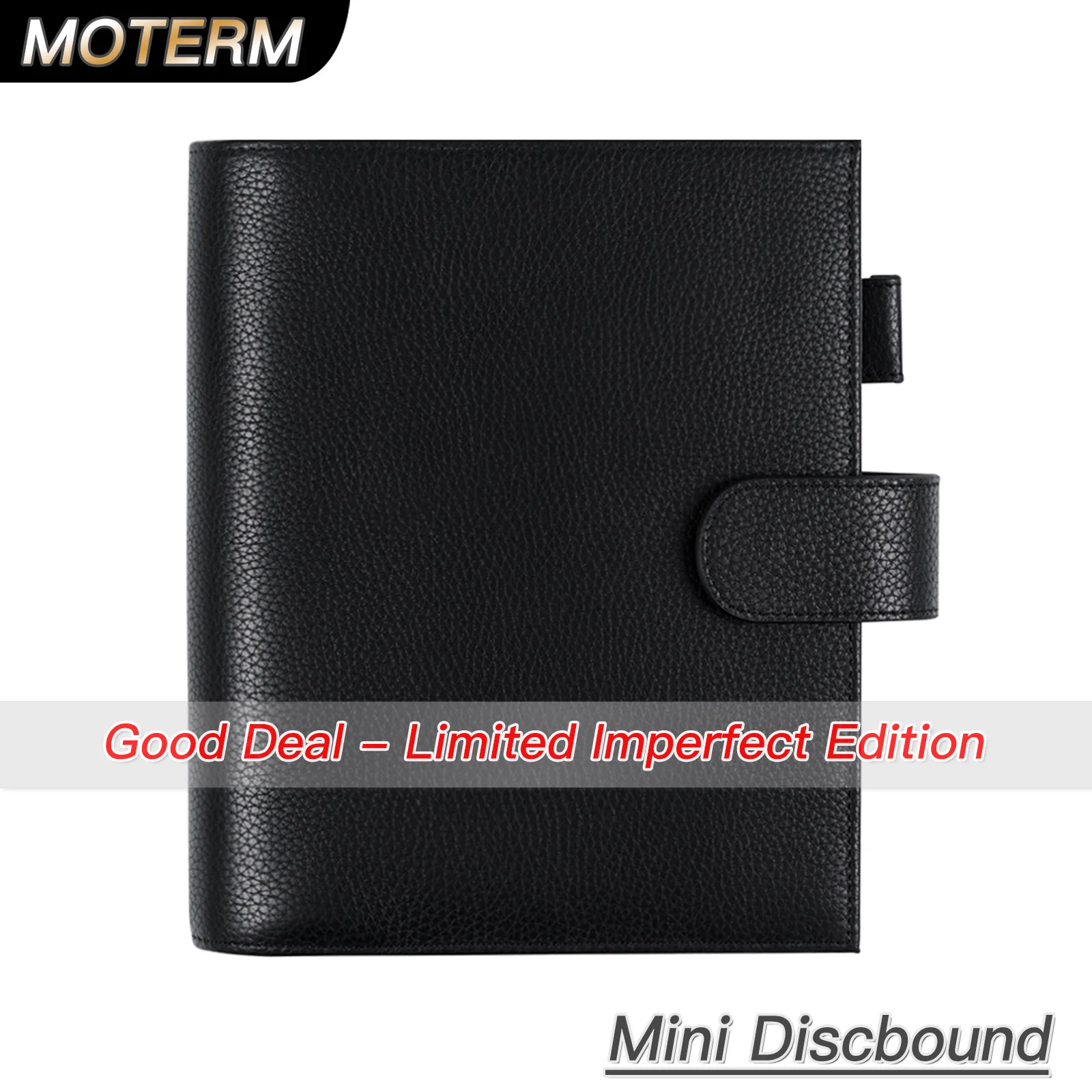 Limited Imperfect Moterm Discbound Series New HP Mini Cover Genuine Pebbled Grain Cowhide Notebook Expansion Disc Bound Journal