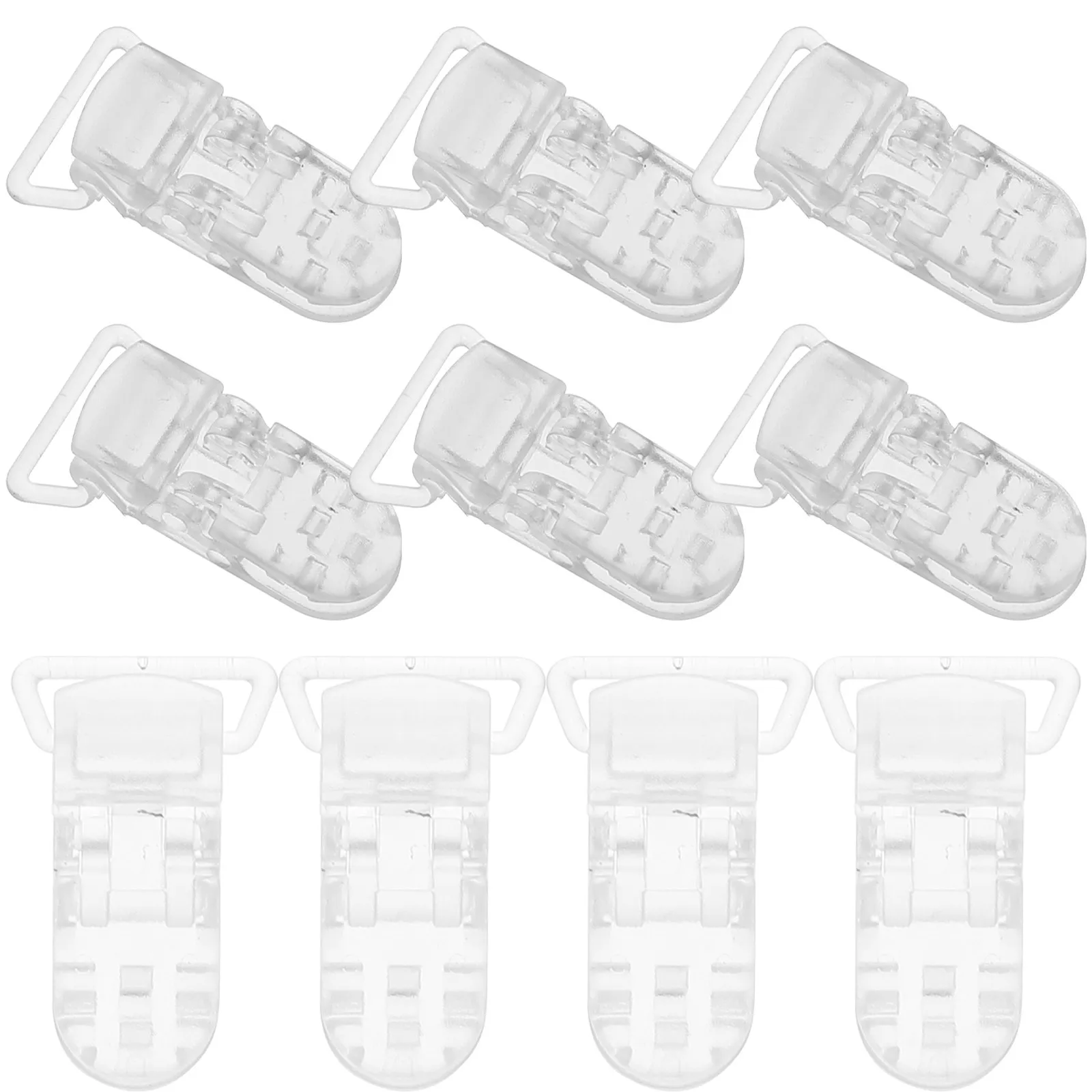 

25Pcs T-Shape Transparent Plastic Baby Pacifier Clips Bpa-Free Safe for Pacifier Holders Bib Straps Craft Badge Clip Set