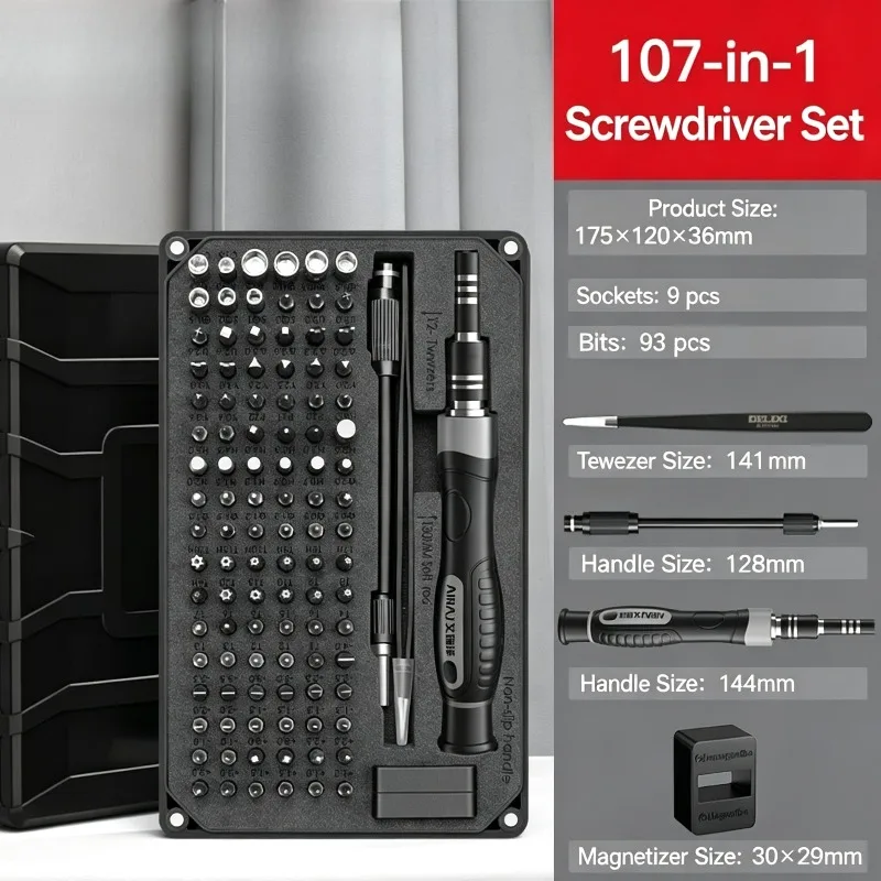 151 in 1 Multi-functional S2 Steel Screwdriver Set Laptop Disassembly Repair Screwdriver Bit Kit for Electronic Maintenance