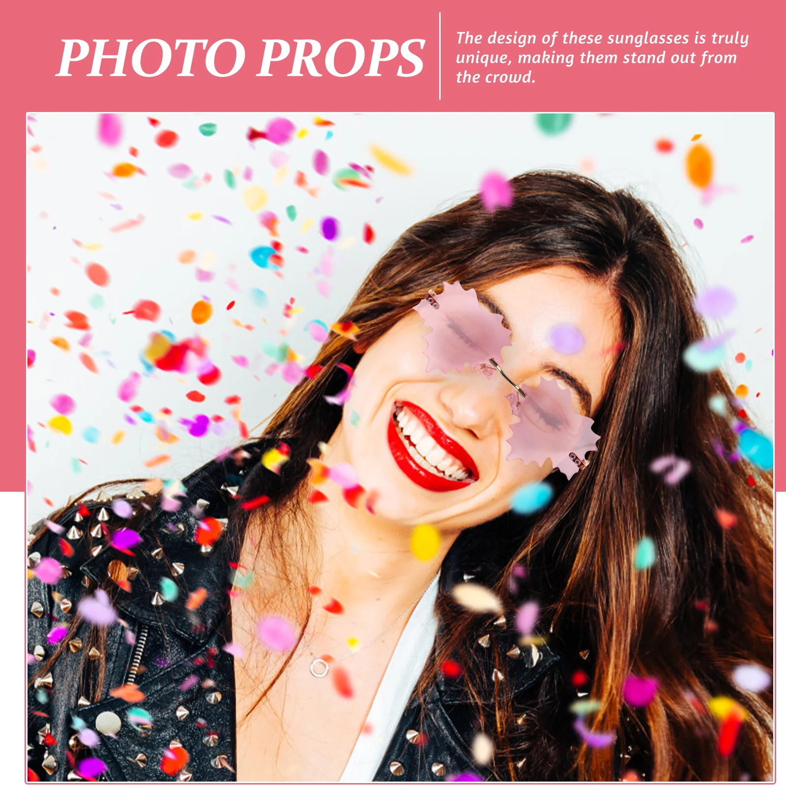 

Leaf Sunglasses Frameless Women'S Disco Party Glasses Rave Festival Outdoor Fun Eyewear Rimless Shades For Adults Teens