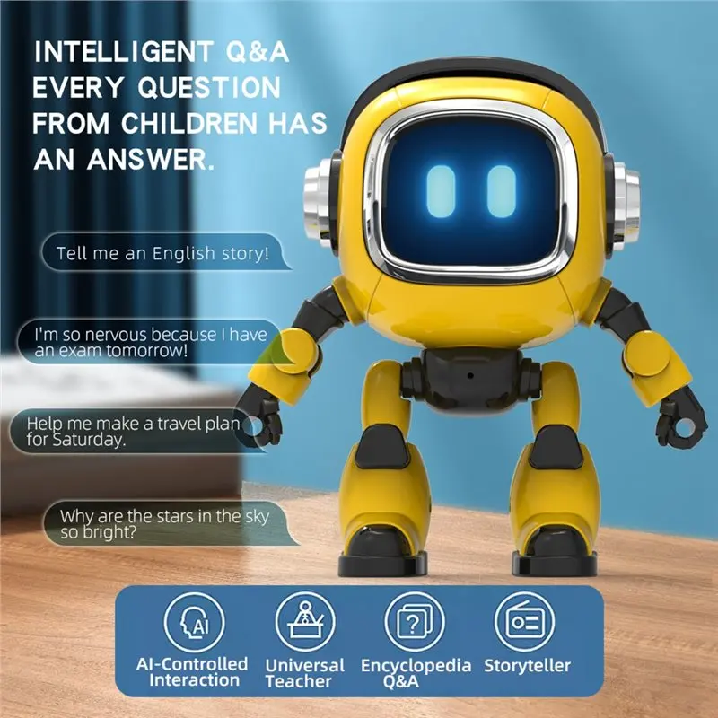 Robot Inteligente de Escritorio Deepseek con IA, 37 Idiomas, Diálogo Interactivo por Voz, Conversación Inteligente para Niños