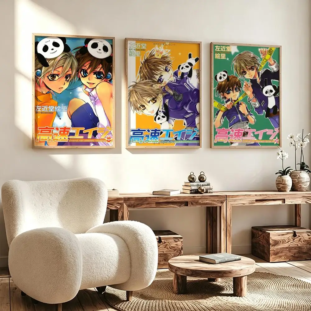 comic High Speed Eiji Poster Poster HD Waterproof Self Adhesive Wall Art Print Decor for Bedroom Living Room Gift