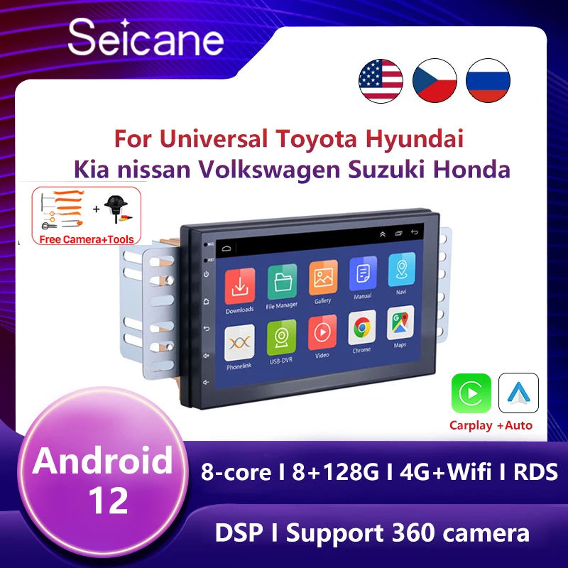 

Seicane Android 13 2 Din Car radio Multimedia Video Player Universal auto Stereo GPS For Nissan TOYOTA Kia RAV4 Honda VW Hyundai