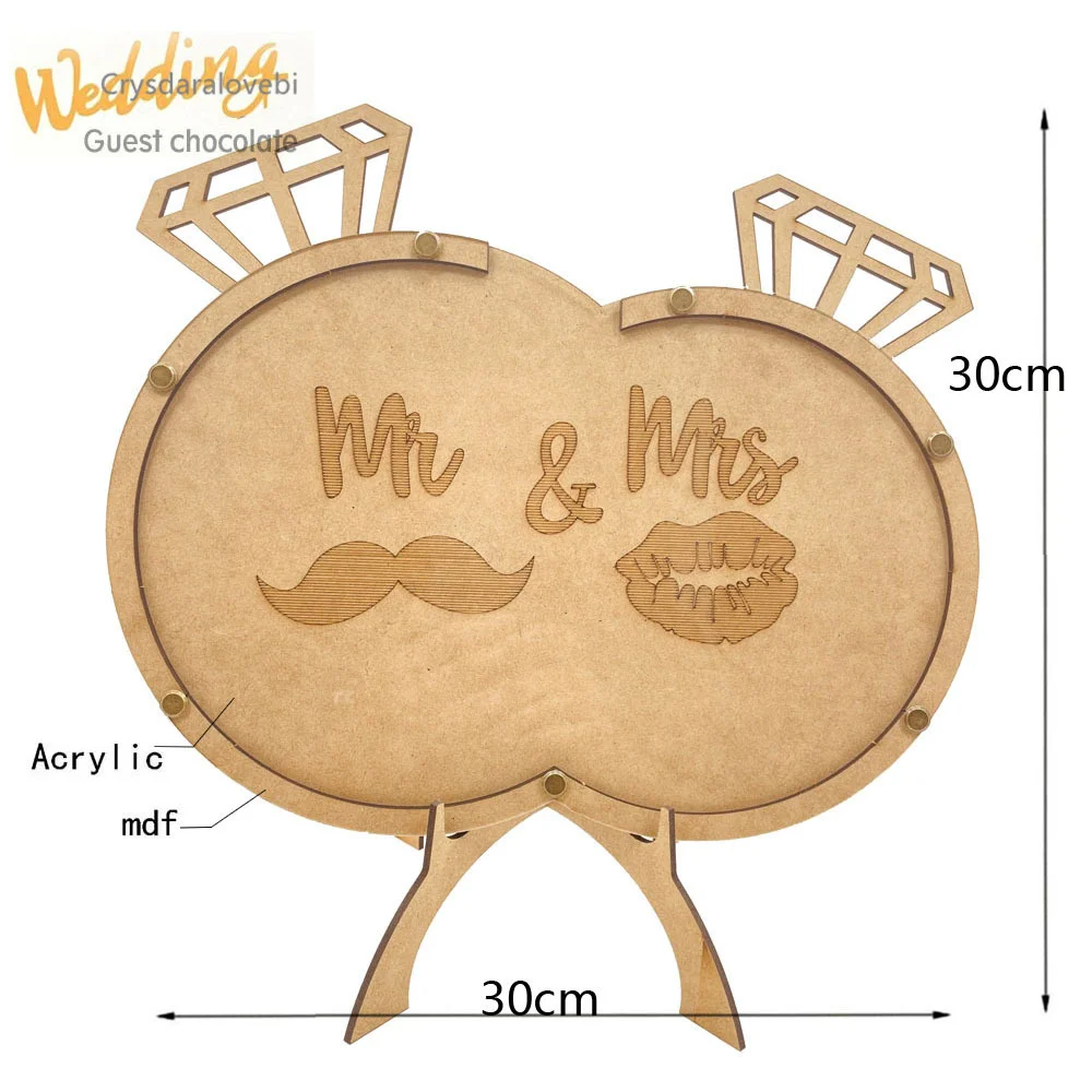 Wedding Guest Book Mr & Mrs Guest Sign-in Book Heart Shape Wedding Guest Drop Box Rustic Wedding Mariage Party Decoration Supply