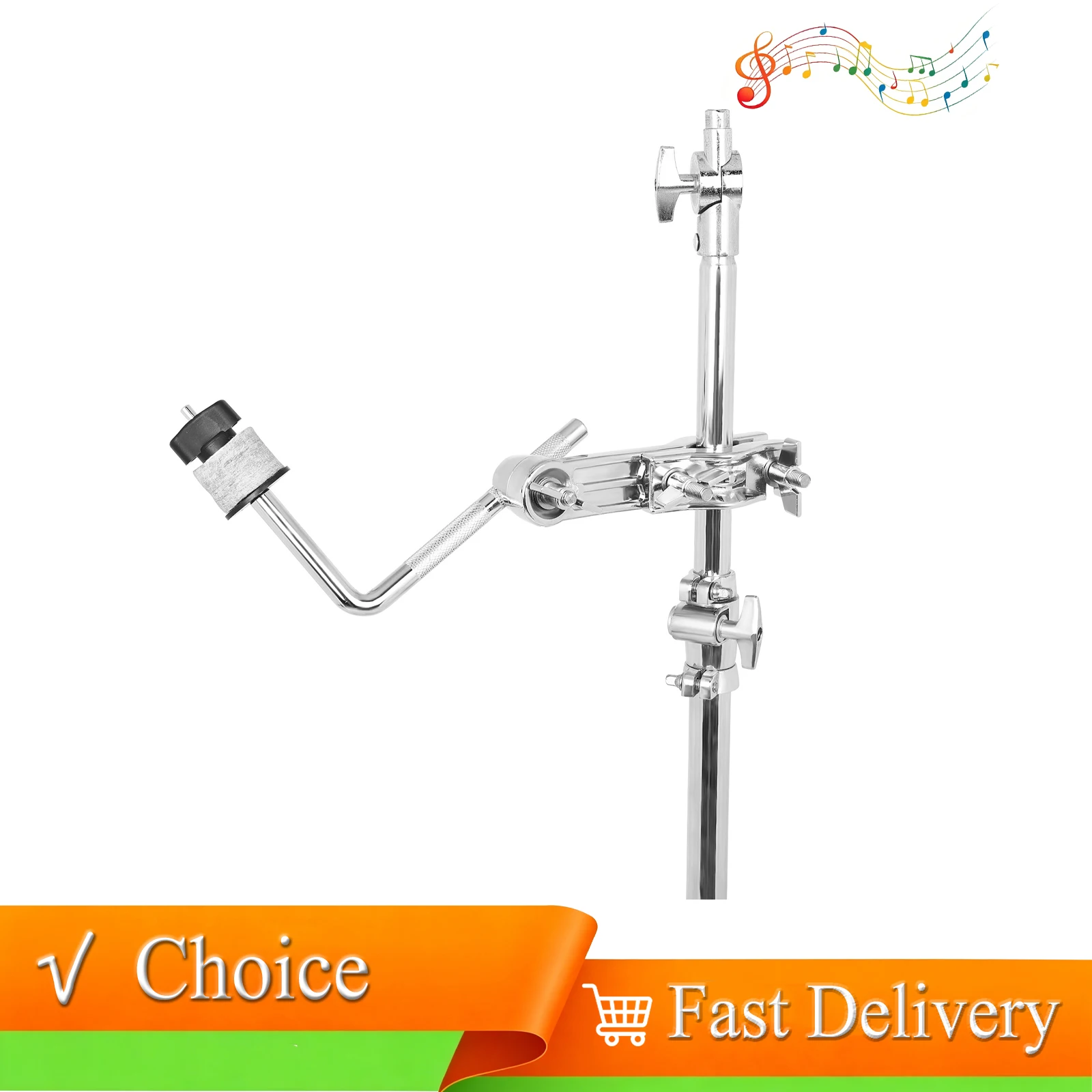 

Sliver Cymbal Extension Bracket Cymbal Metal Holder Adjustable Portable Arm Clamp Boom Arm Holder for Cymbal Drum Practice Parts