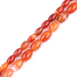 Oliva Shape Sardonyx Red Agates Beads Natural Stone Beads DIY Loose Beads For Jewelry Making Strand 15 Inches Wholesale !