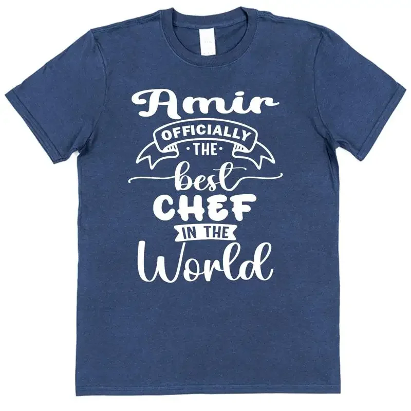 Personalised Best Chef T Shirt School Kitchen Restaurant Staff Cook Food