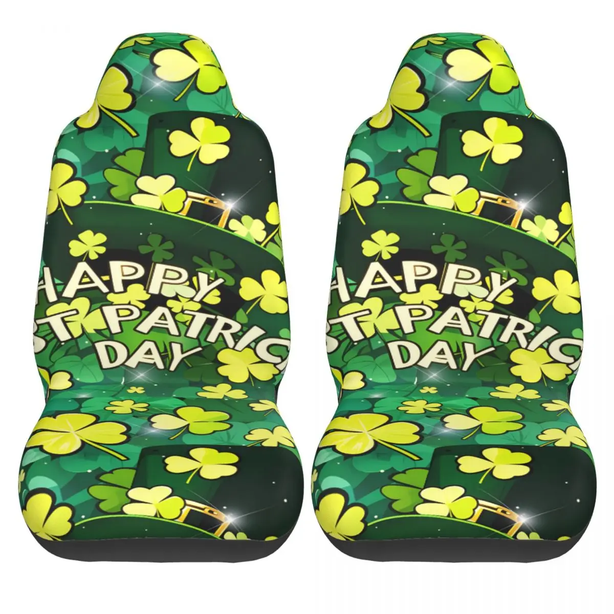 

St Patricks Day Car Seat Covers Taxi Polyester Auto Seat Covers Stretch 2 Pcs Pretty Cover