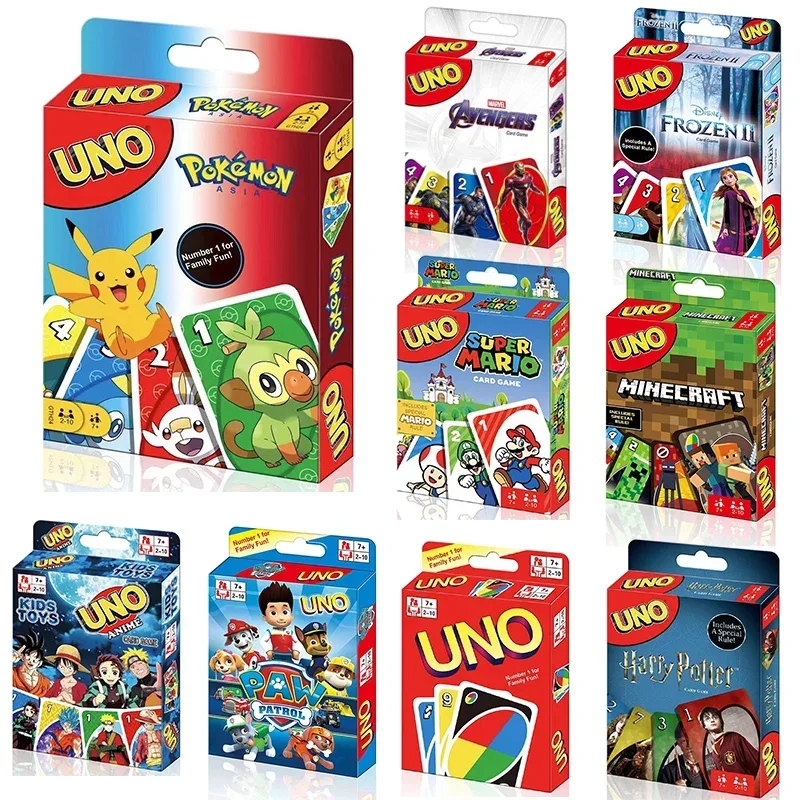 UNO FLIP! Pokemon gra planszowa Anime kreskówka jednoczęściowy wzór figurka rodzinna zabawna rozrywka karty uno gry prezenty świąteczne