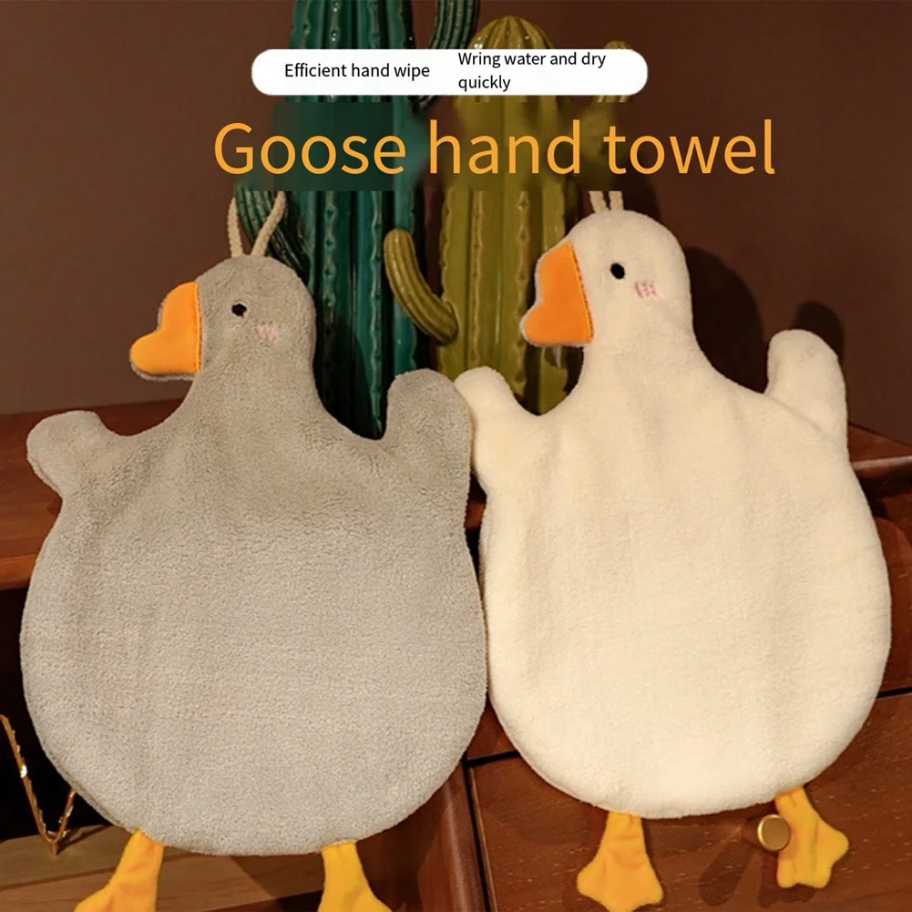 Cartoon Goose Hand Towel For Kitchen Toilet Hanging Type With Super Water Absorption Quick Drying