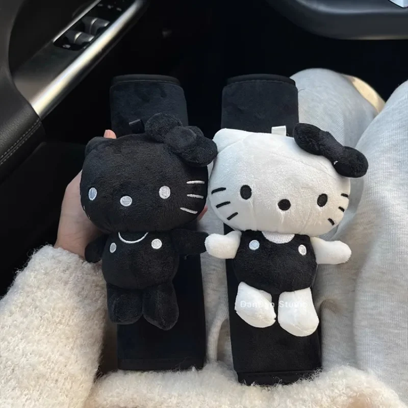 

Black KT Plush Car Seat Belt Cover Shoulder Pad Winter Comfortable Driving Universal Automobiles Seatbelt Shoulder Seat Cover