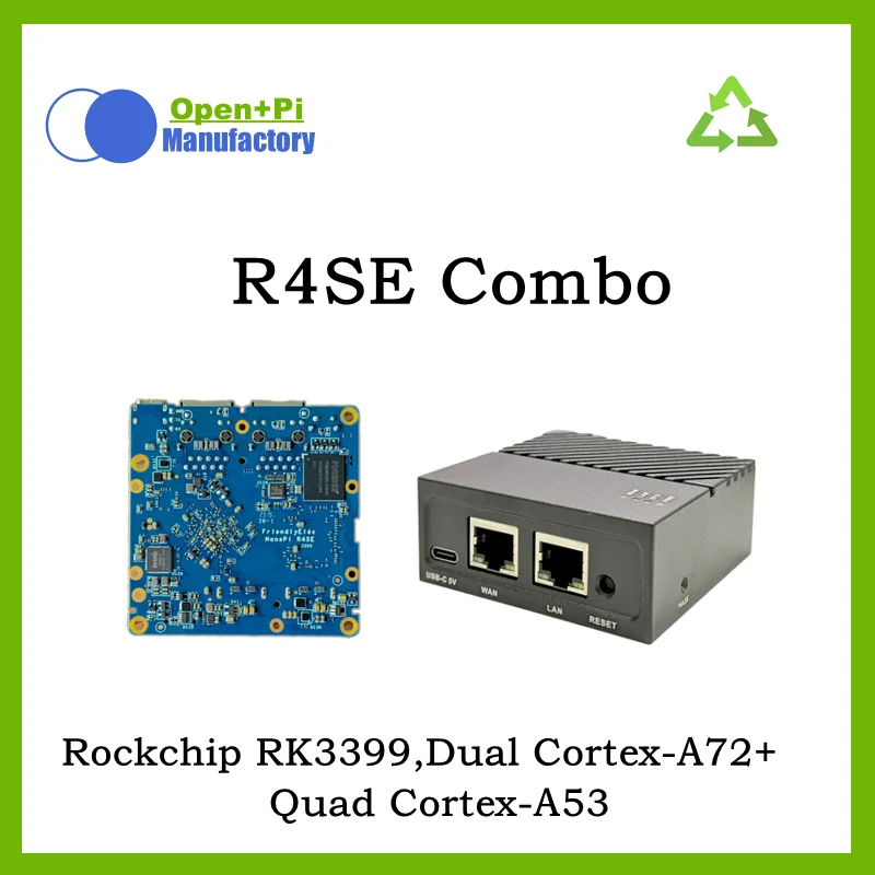 Select+Pi Nano R4SE Router（4G32G) LPDDR4 RAM,Rockchip RK3399,Dual Cortex-A72+Quad Cortex-A53,Mali-T864 GPU,2xGigabit LAN,Debian