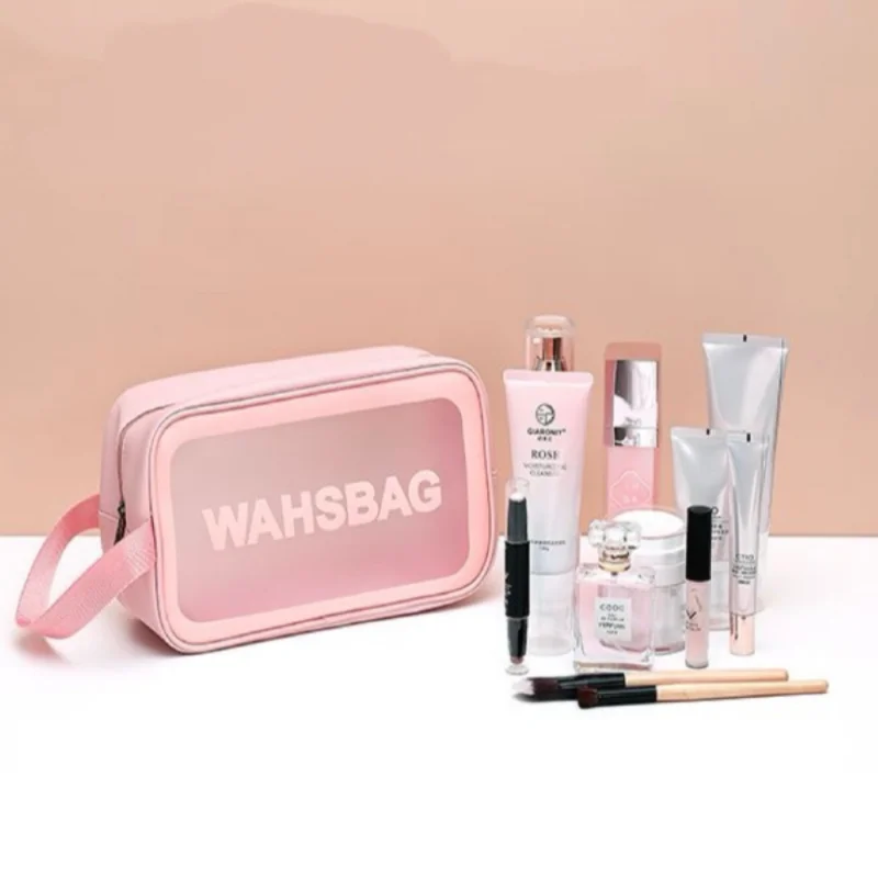 Portable Waterproof Makeup Organizer Bag with Multiple Compartments for Travel, Cosmetic Storage, and Toiletry Organization