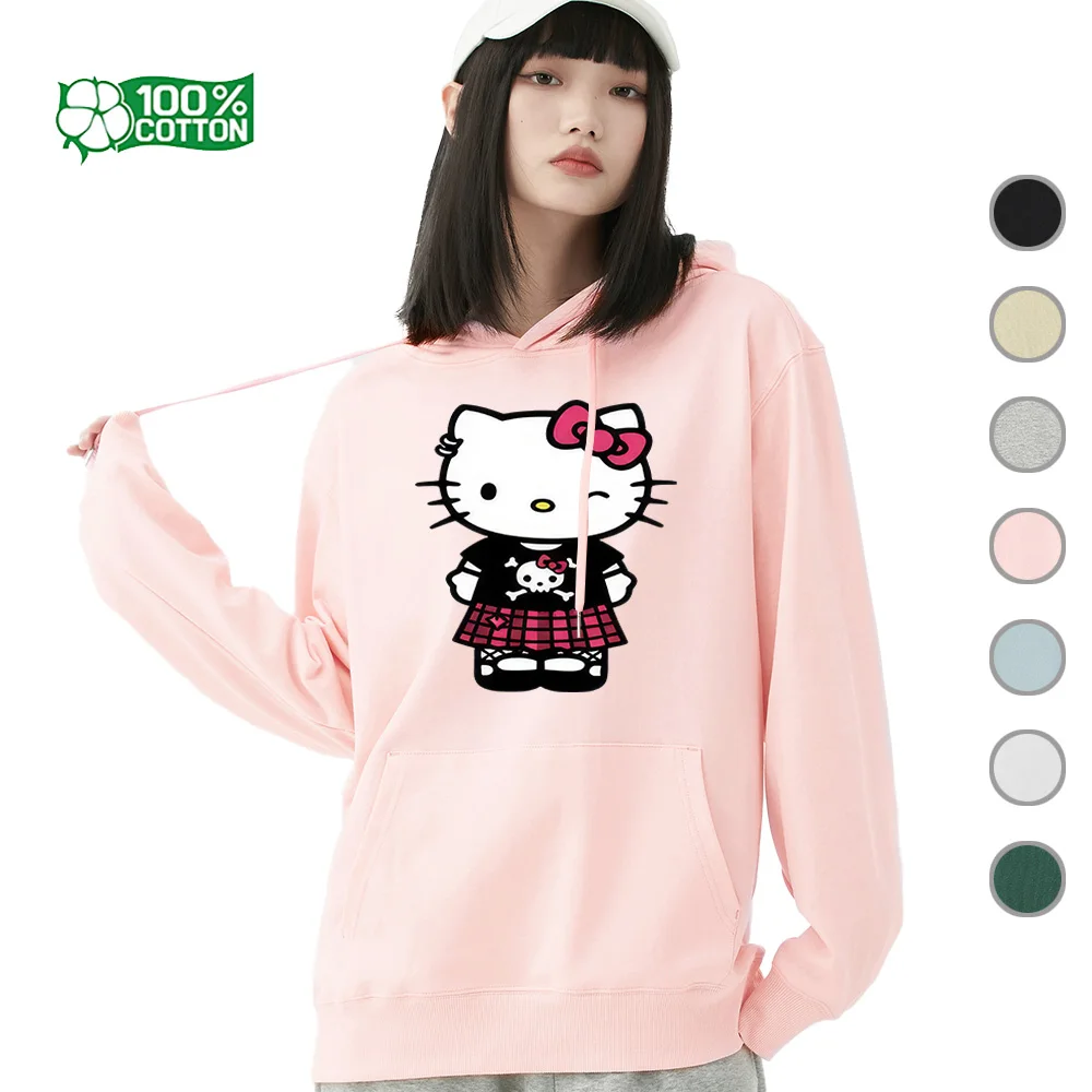 

Sanrio Hello Kitty with Microphone Rock Hoodie, Graphic Print Sweater & Pullover, 100% Cotton Soft Unisex Top Clothing Apparel