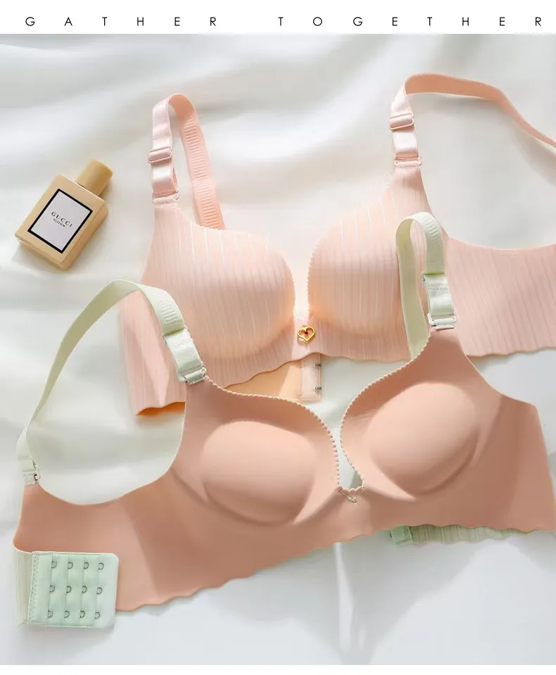 

5CM Thickening Push Up Lingerie Small Breast Gathering Show Big Lifting Non-underwire Bra Set