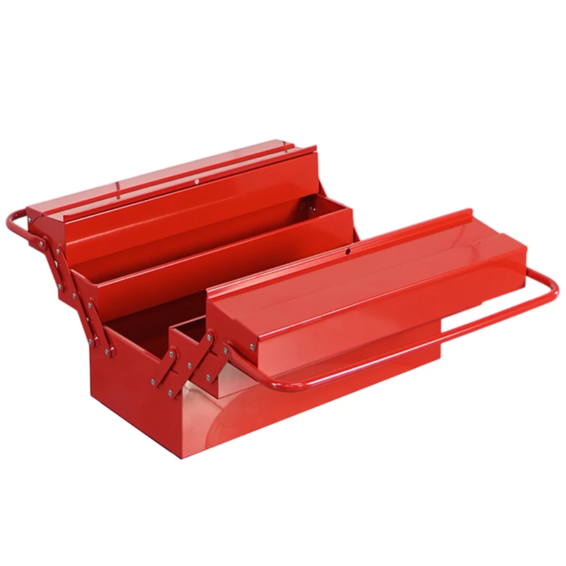 a forCantilever Folding Iron Waterproof Customizable 3-Layer Heavy Duty Handheld Storage Tool Box for Workshop Garage